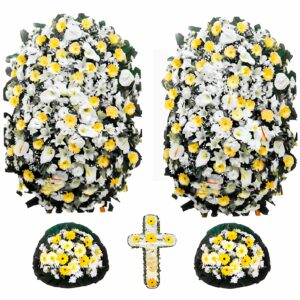 Conjunto de Coroa de Flores Ouro